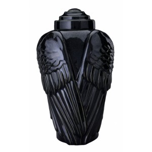 Angelic Wings - Ceramic Cremation Ashes Urn – Black Gloss